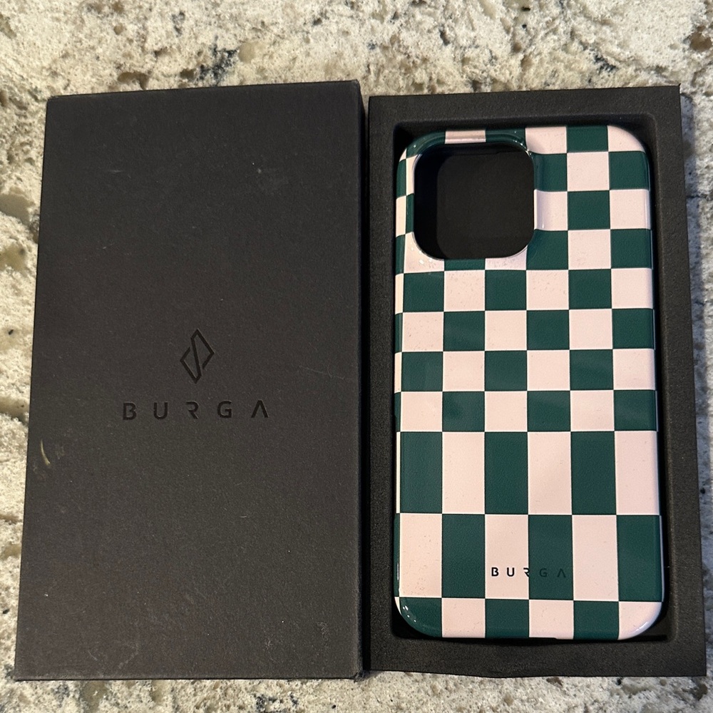 Burga Green and tanCheckered Phone Case